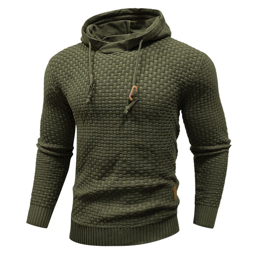 Men's Hooded Knit-Blend Hoodie, Zip-Up Cozy Sweatshirt