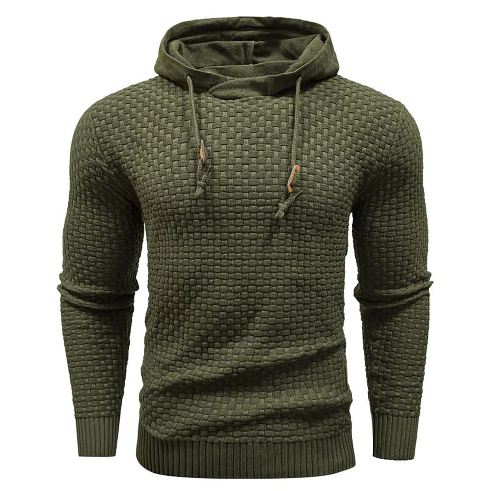 Men's Hooded Knit-Blend Hoodie, Zip-Up Cozy Sweatshirt