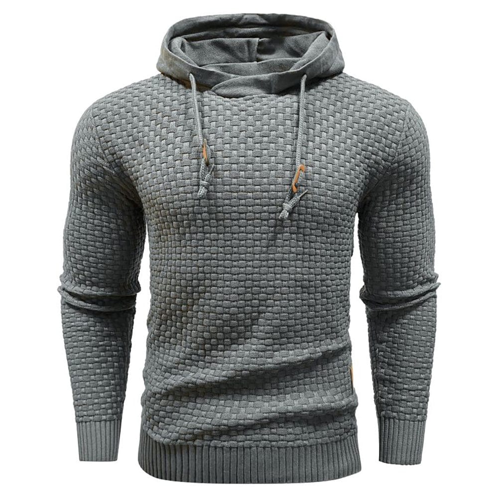 Men's Hooded Knit-Blend Hoodie, Zip-Up Cozy Sweatshirt