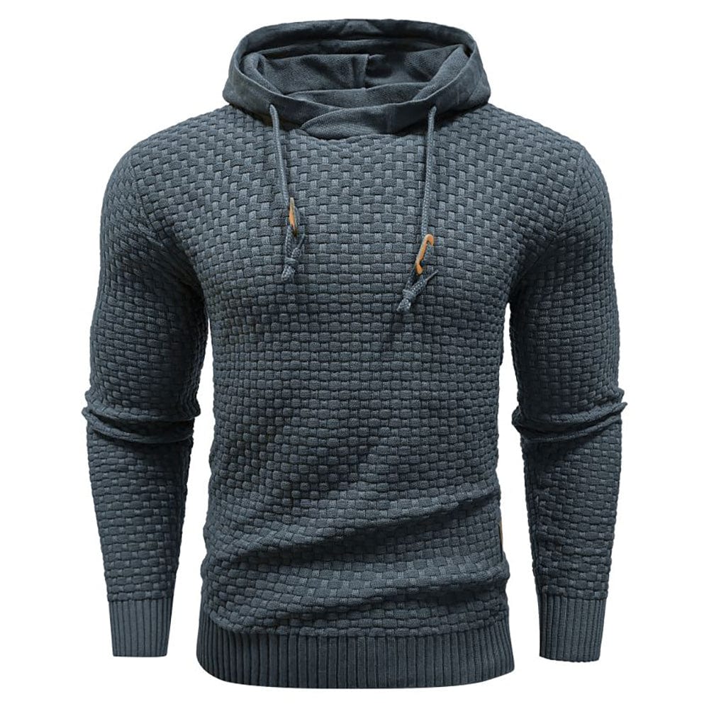 Men's Hooded Knit-Blend Hoodie, Zip-Up Cozy Sweatshirt