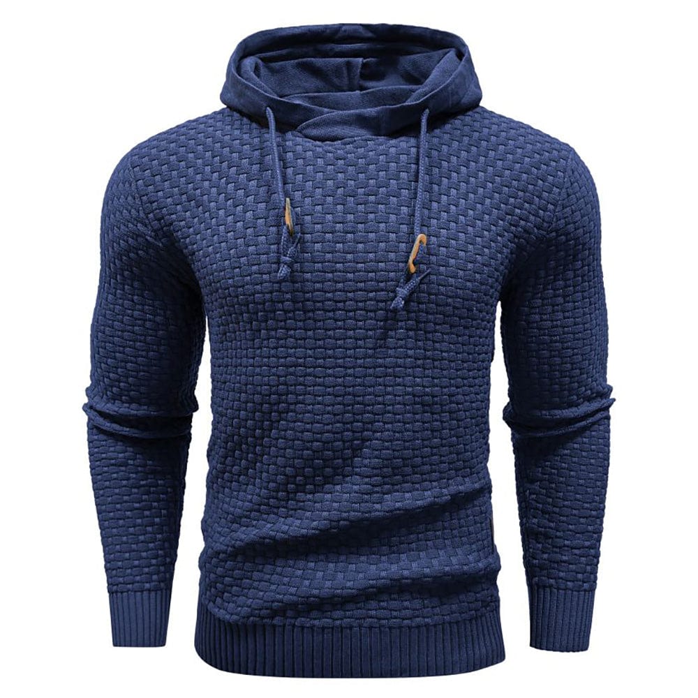 Men's Hooded Knit-Blend Hoodie, Zip-Up Cozy Sweatshirt