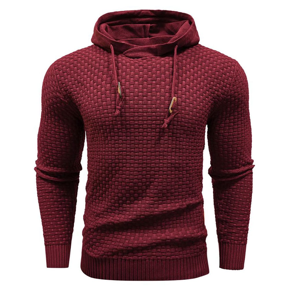Men's Hooded Knit-Blend Hoodie, Zip-Up Cozy Sweatshirt