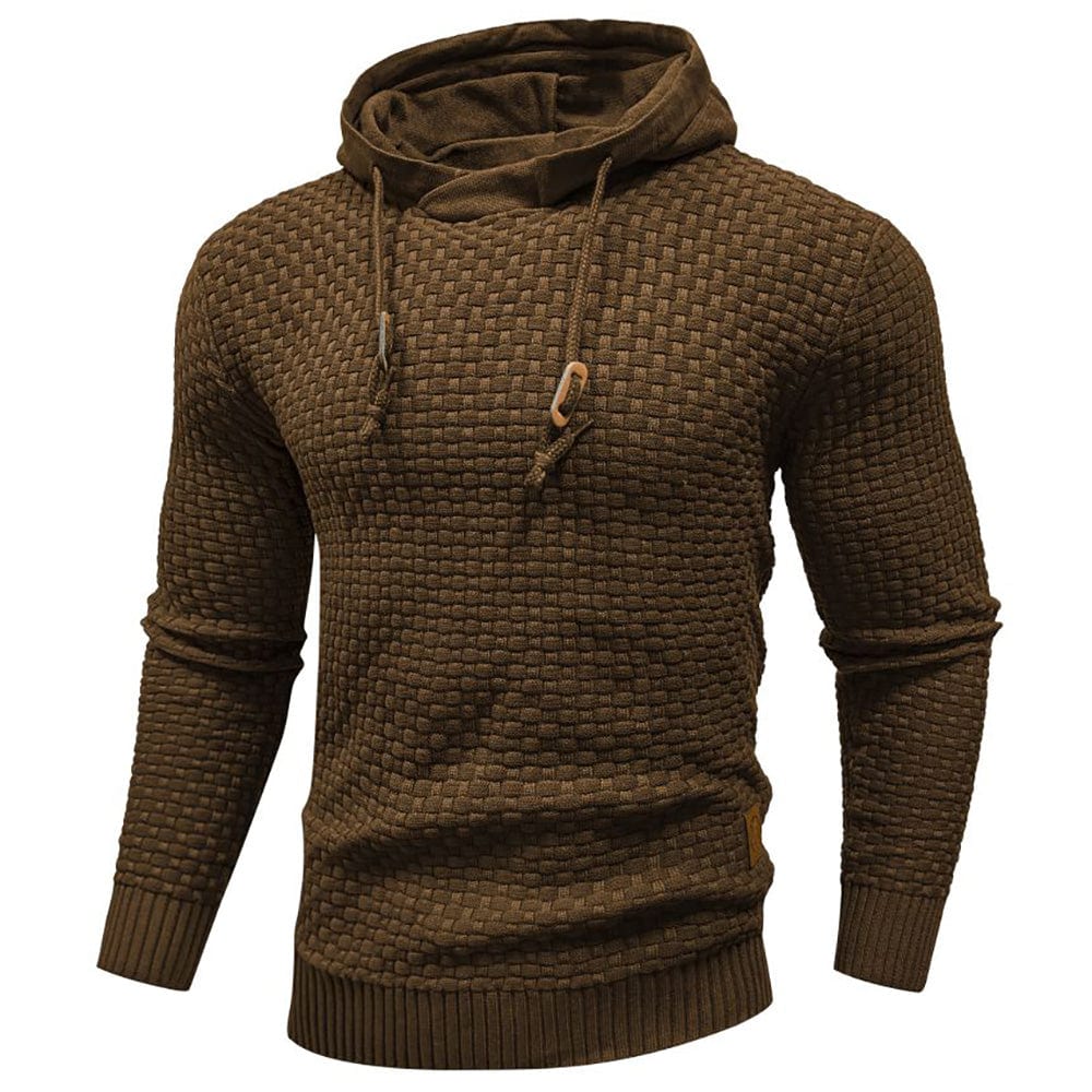 Men's Hooded Knit-Blend Hoodie, Zip-Up Cozy Sweatshirt