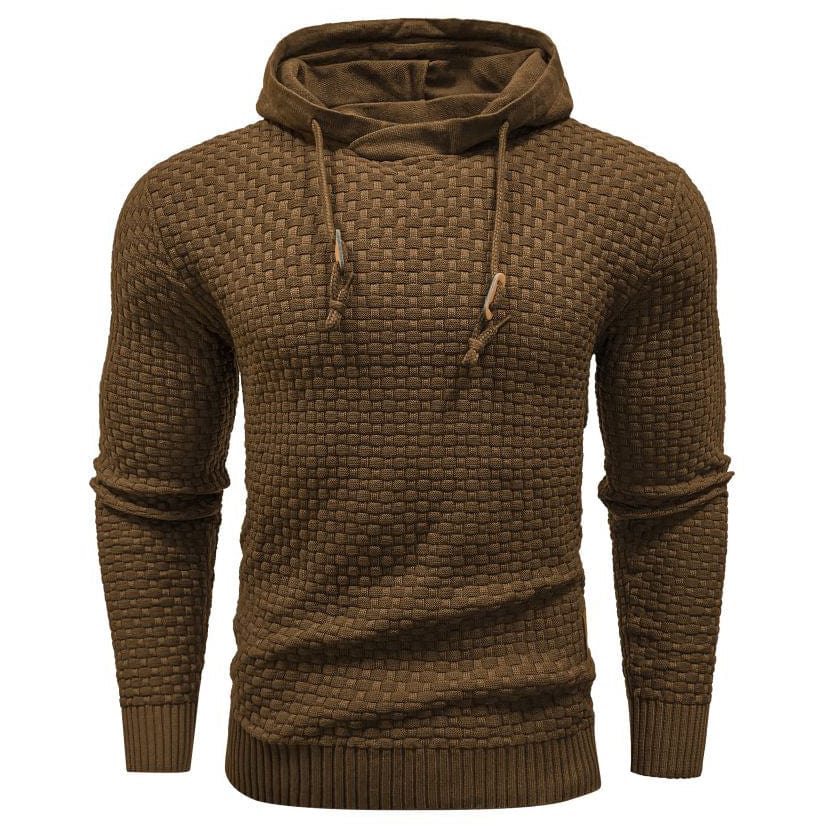 Men's Hooded Knit-Blend Hoodie, Zip-Up Cozy Sweatshirt