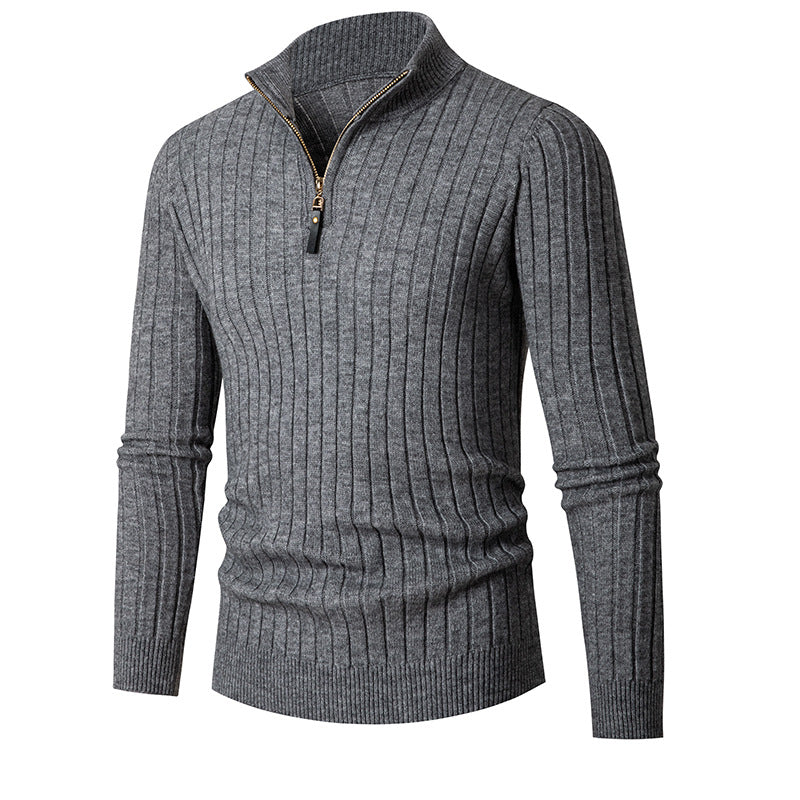 Men's Half-Zip Turtleneck Sweater, Quarter-Zip Winter Pullover