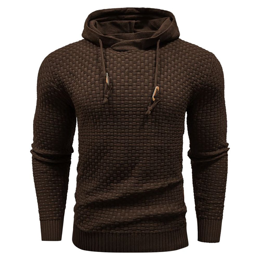 Men's Hooded Knit-Blend Hoodie, Zip-Up Cozy Sweatshirt