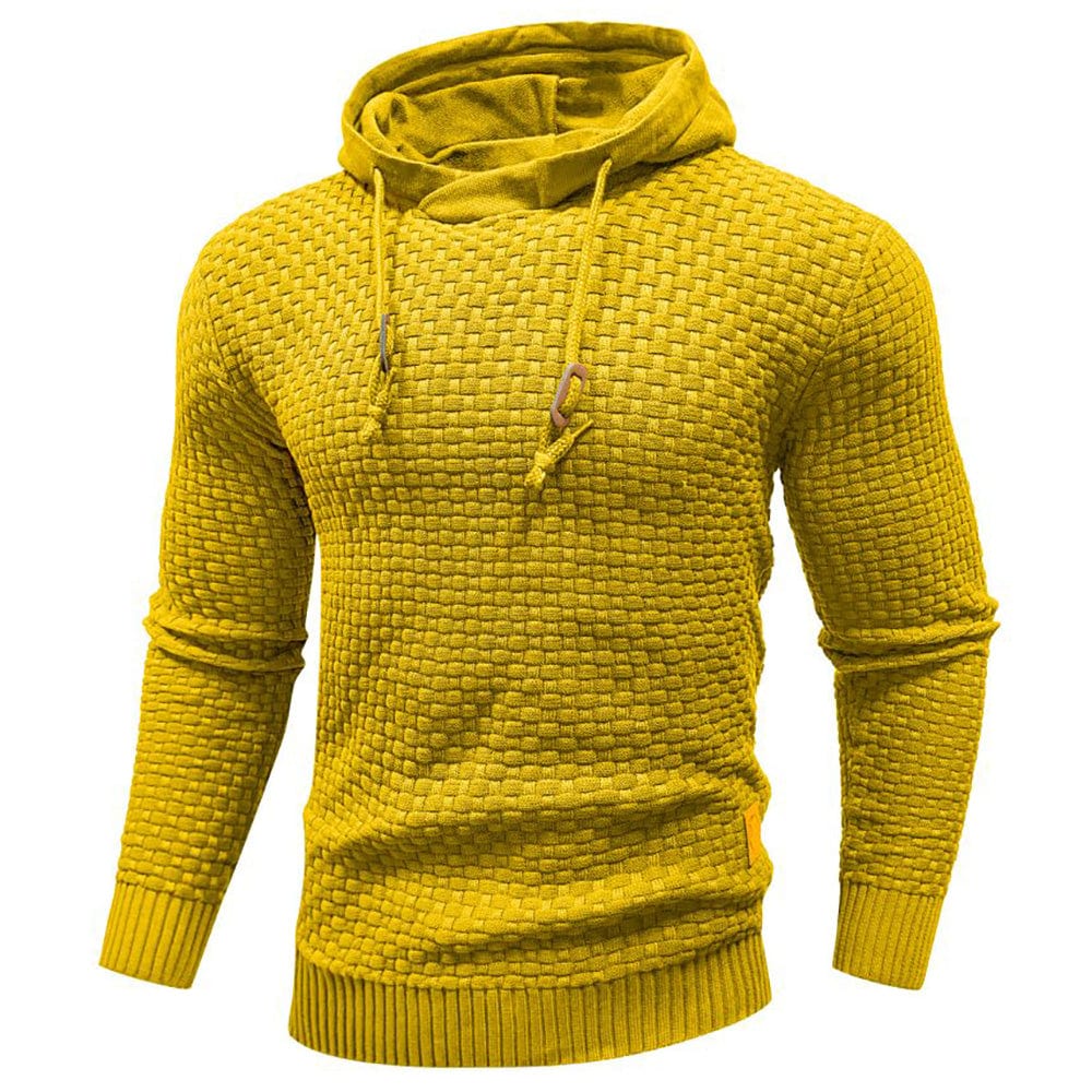 Men's Hooded Knit-Blend Hoodie, Zip-Up Cozy Sweatshirt