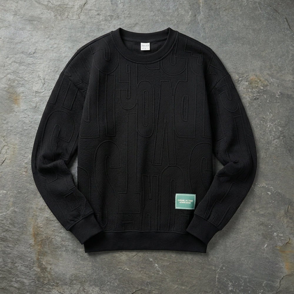 Men's Loose-Fit Crewneck Sweatshirt, Oversized Cozy Pullover
