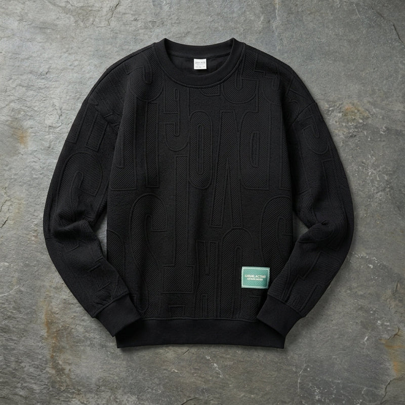 Men's Loose-Fit Crewneck Sweatshirt, Oversized Cozy Pullover