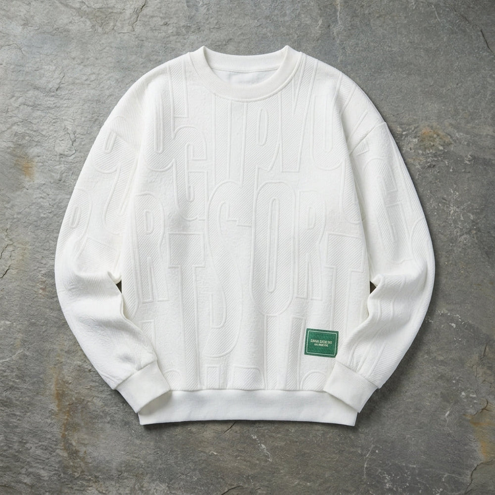 Men's Loose-Fit Crewneck Sweatshirt, Oversized Cozy Pullover