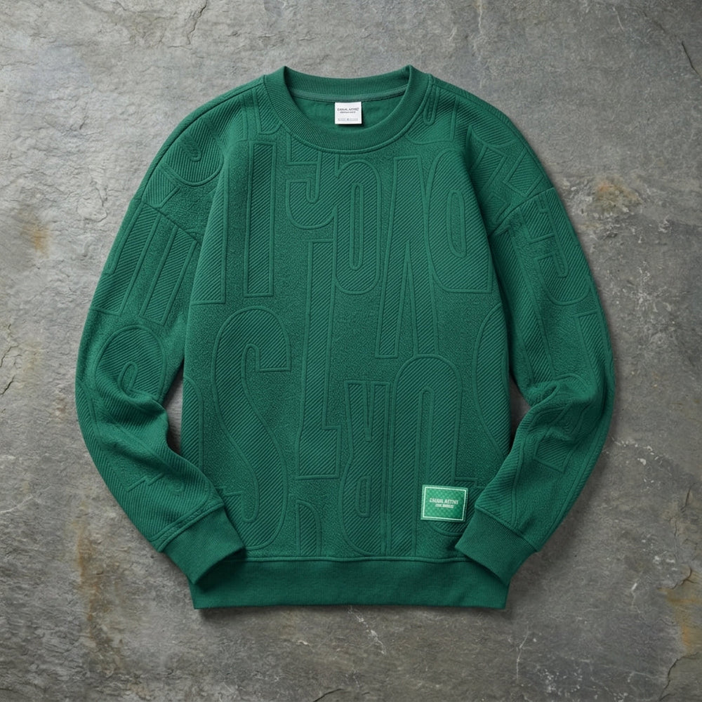 Men's Loose-Fit Crewneck Sweatshirt, Oversized Cozy Pullover