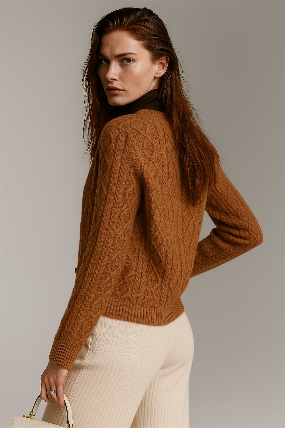 Women's Cable-Knit Cardigan, Button-Front Sweater