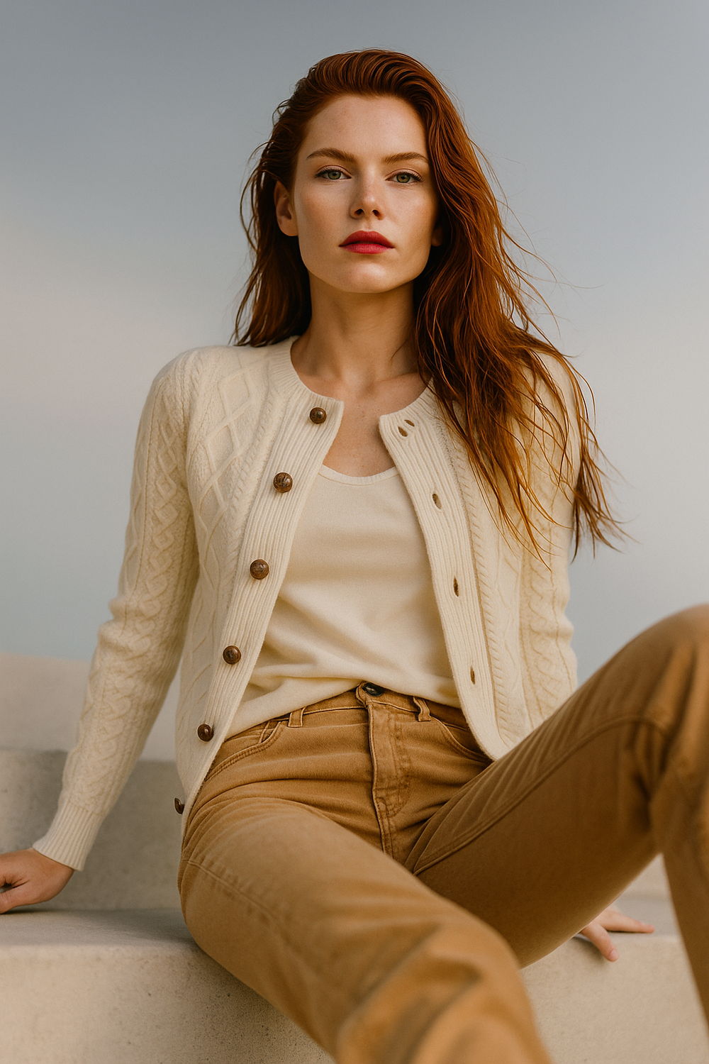 Women's Cable-Knit Cardigan, Button-Front Sweater