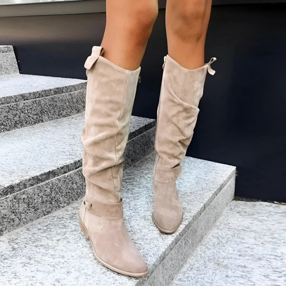 Women's Faux-Suede Knee-High Boots, Tall-Shaft Winter Boots