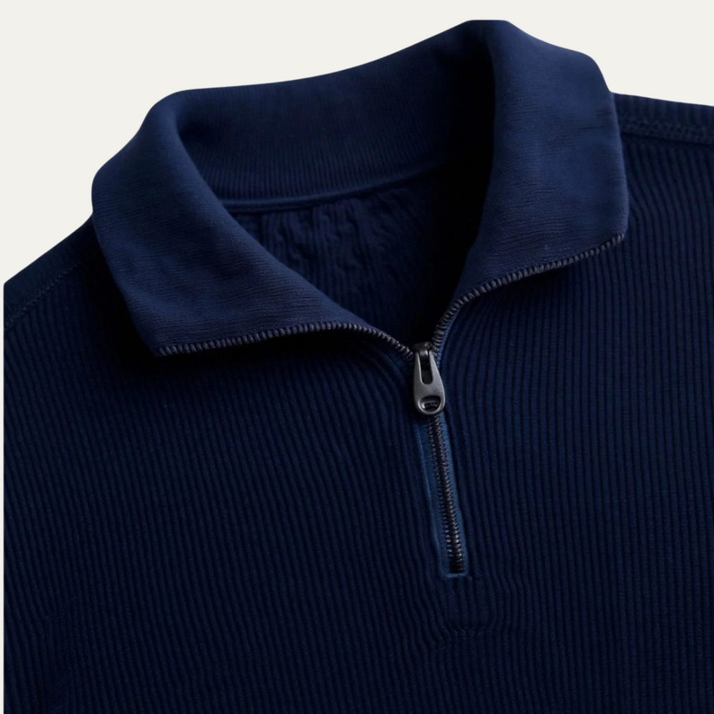 Men's Half-Zip Quarter-Zip Sweater, Ribbed Pullover