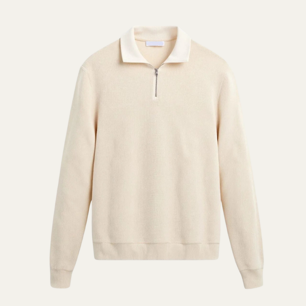 Men's Half-Zip Quarter-Zip Sweater, Ribbed Pullover