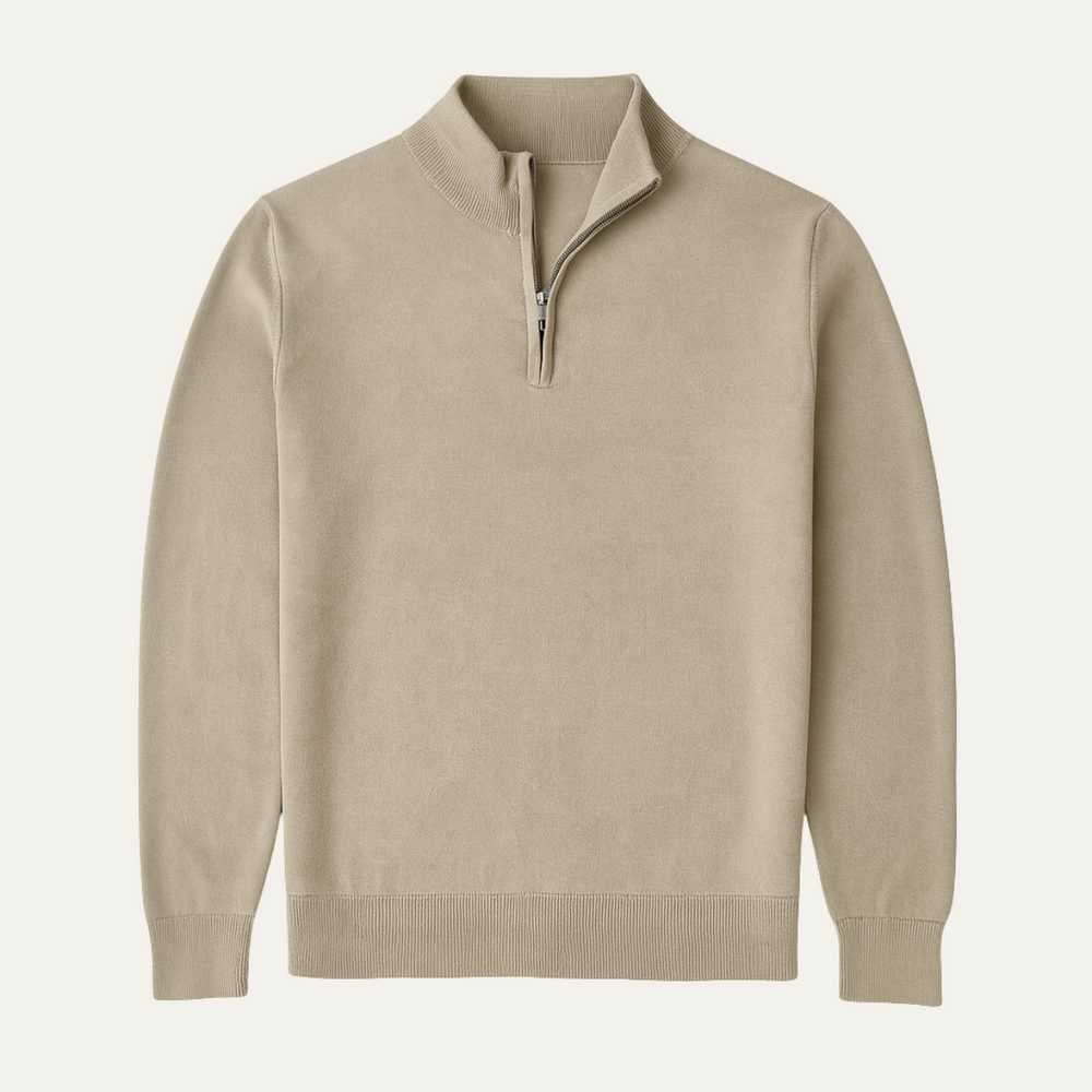 Men's Half-Zip Quarter-Zip Sweater, Ribbed Pullover