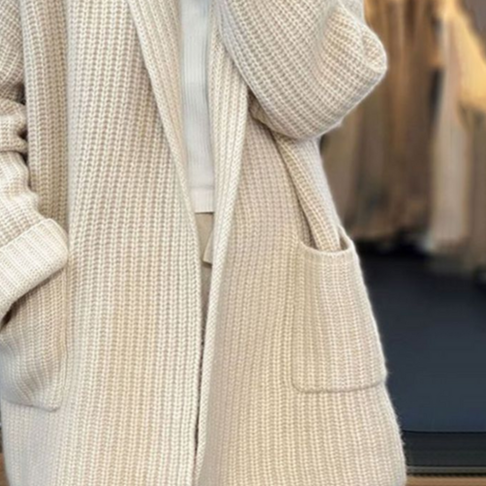 Women's Relaxed Open-Front Cardigan, Oversized Winter Cardigan