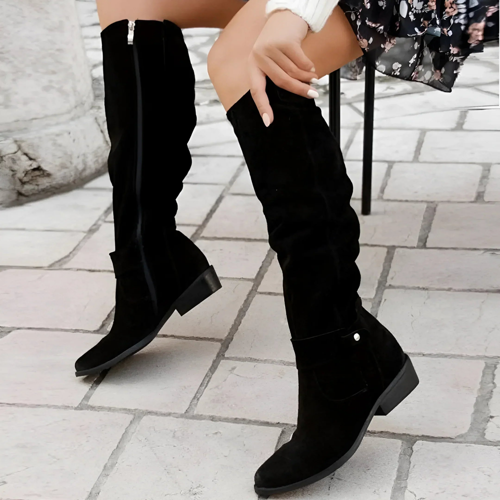Women's Faux-Suede Knee-High Boots, Tall-Shaft Winter Boots