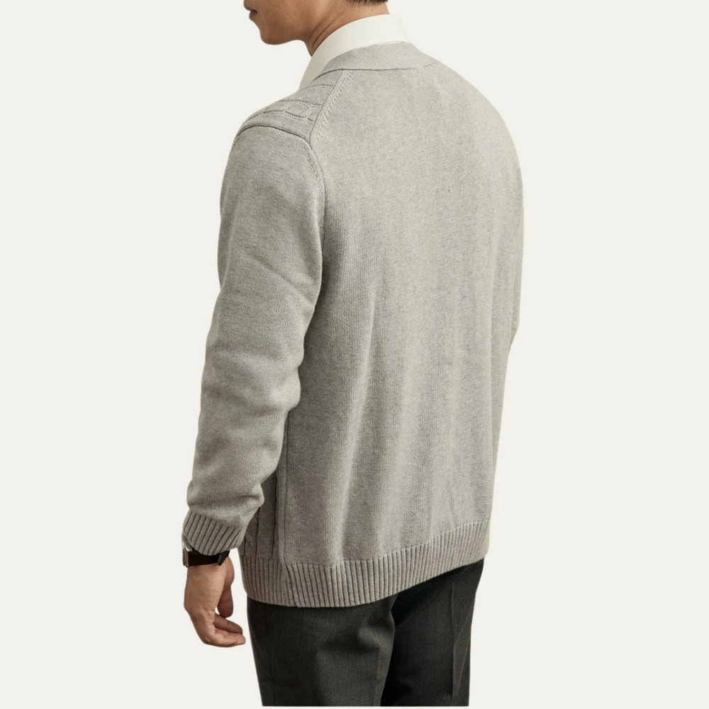 Men's Cable-Knit Cardigan, V-Neck Sweater