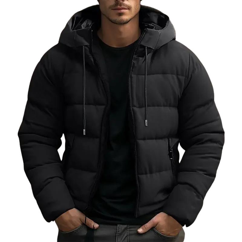 Men's Hooded Puffer Jacket, Insulated Padded Winter Coat