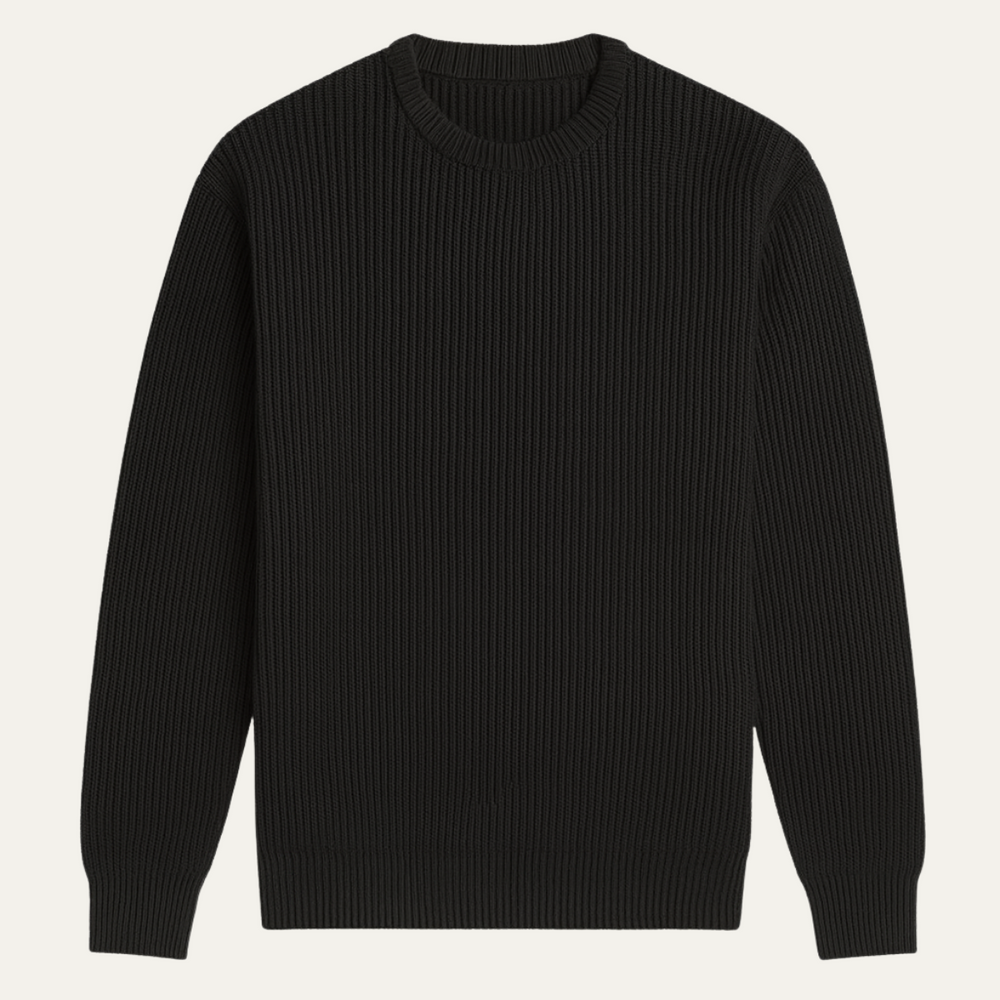 Men's Crewneck Ribbed Sweater, Knit Pullover
