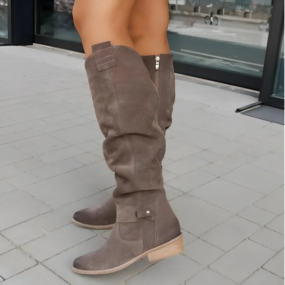 Women's Faux-Suede Knee-High Boots, Tall-Shaft Winter Boots