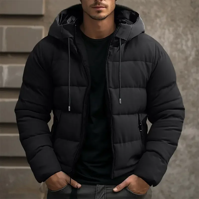 Men's Hooded Puffer Jacket, Insulated Padded Winter Coat