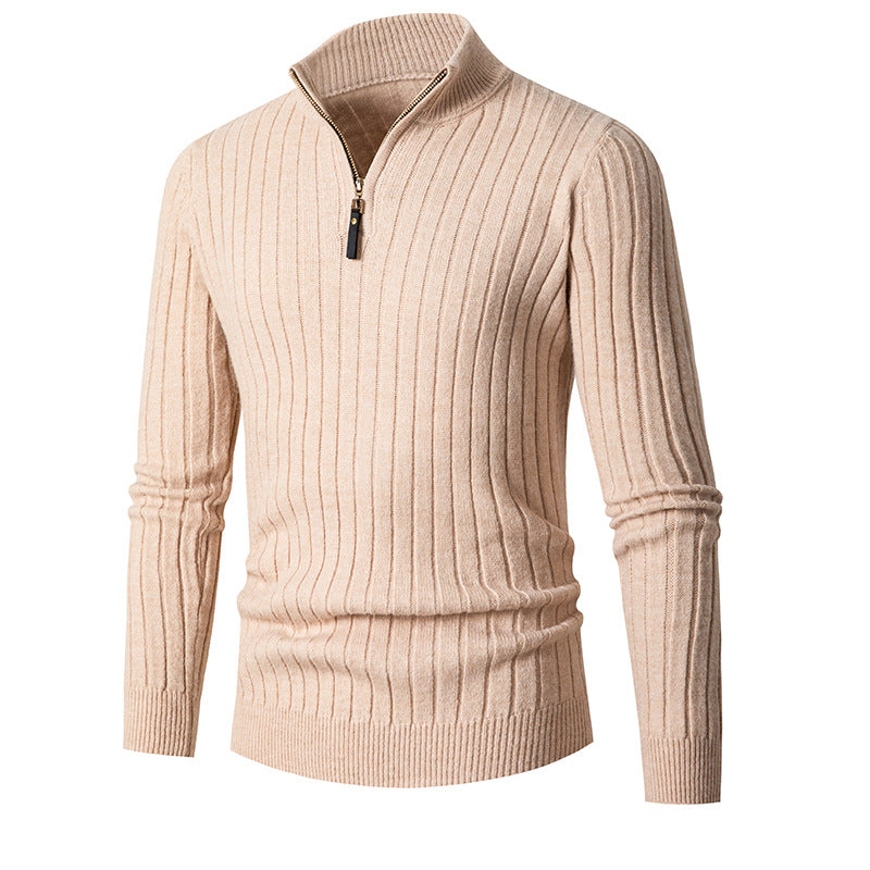 Men's Half-Zip Turtleneck Sweater, Quarter-Zip Winter Pullover