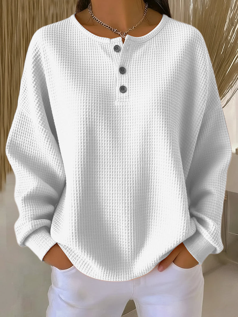 Women's Oversized Knit Hoodie, Crewneck Cozy Sweatshirt