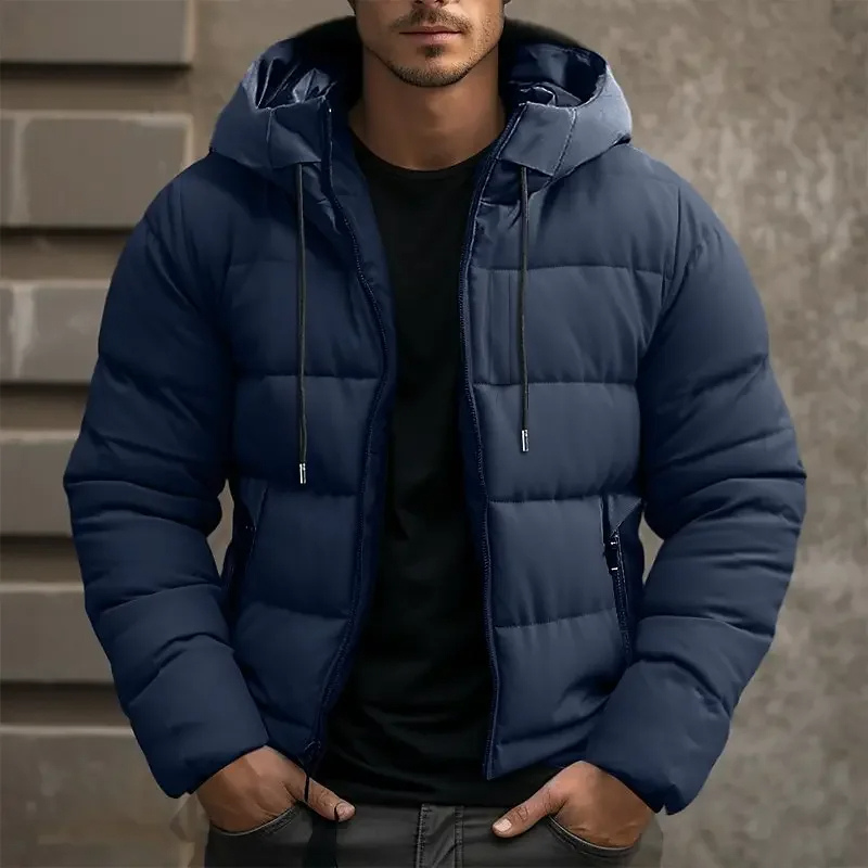Men's Hooded Puffer Jacket, Insulated Padded Winter Coat