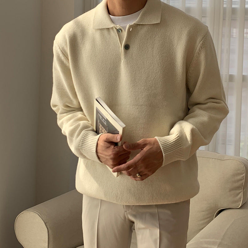 Men's Button-Front Sweater, Crewneck Pullover