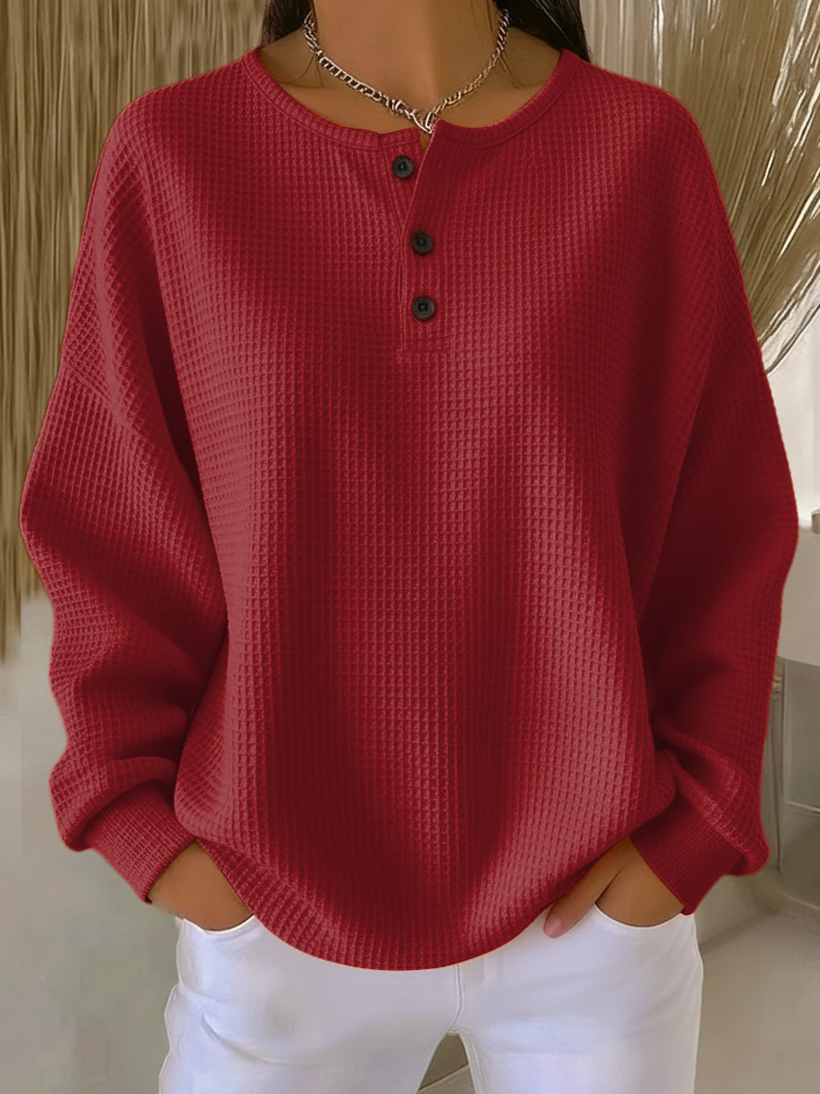 Women's Oversized Knit Hoodie, Crewneck Cozy Sweatshirt