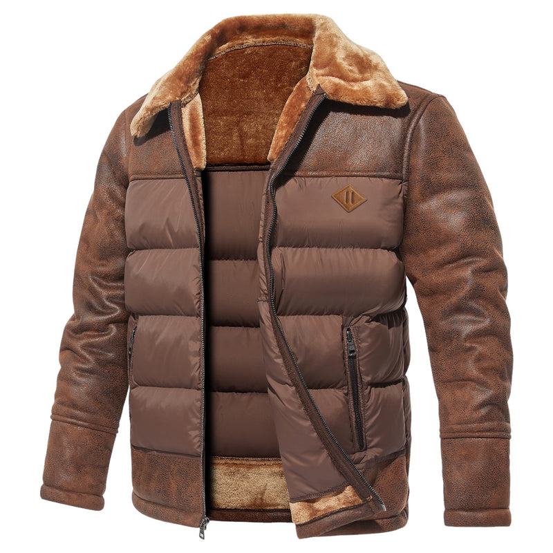 Men's Stand-Collar Casual Jacket, Zip-Up Winter Jacket