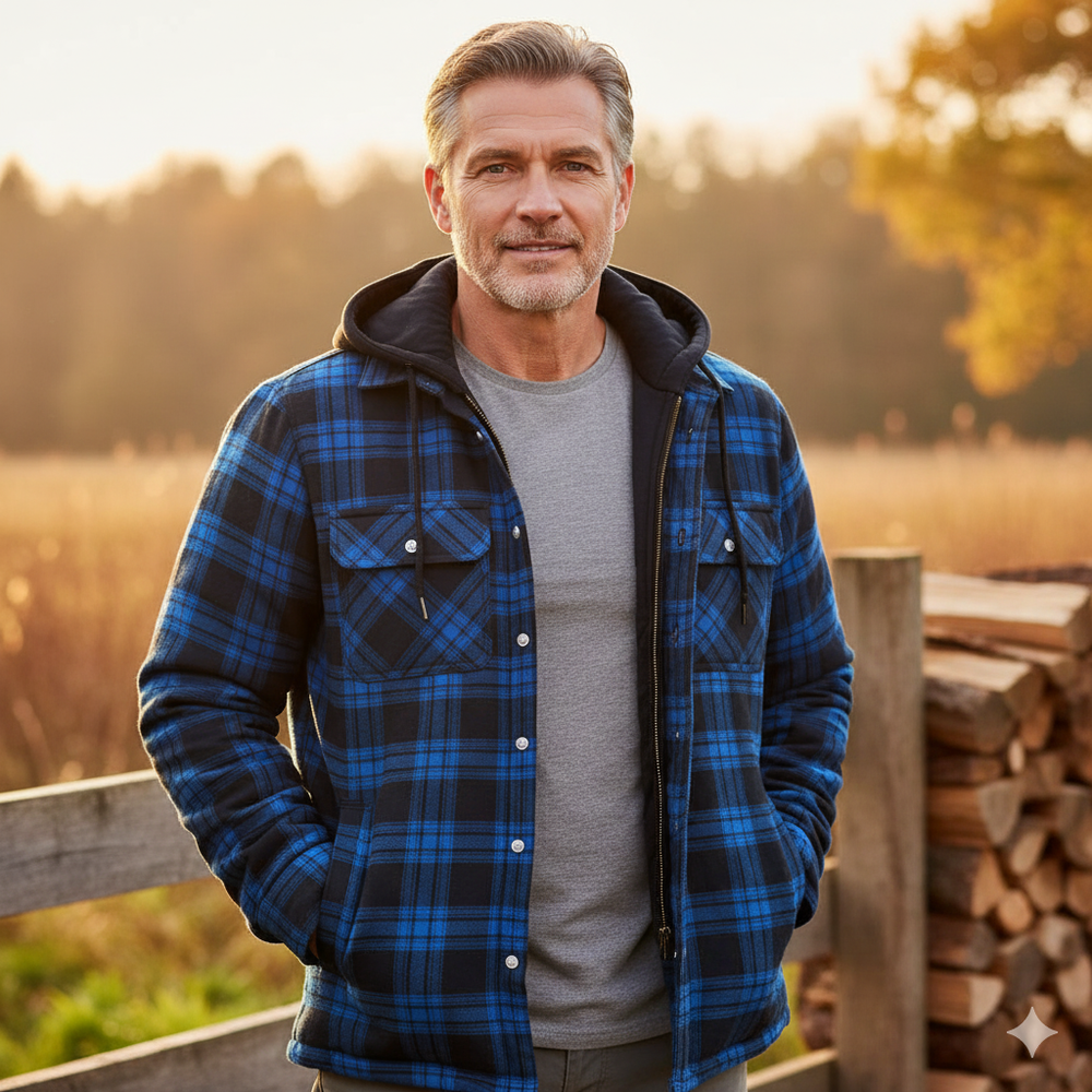 Men's Knit-Blend Coat, Belted Winter Jacket