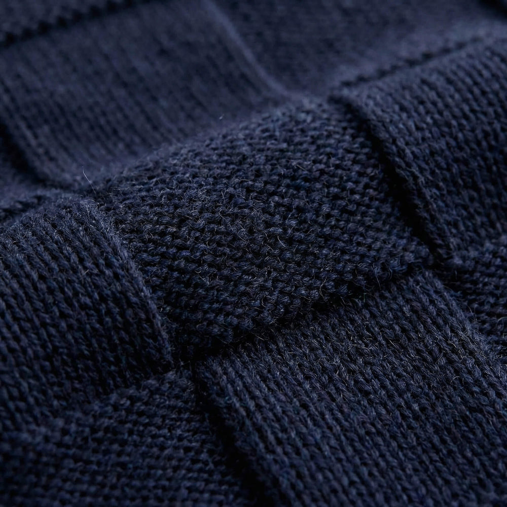 Men's Checkerboard Textured Knit Sweater, Crewneck Everyday Winter Pullover