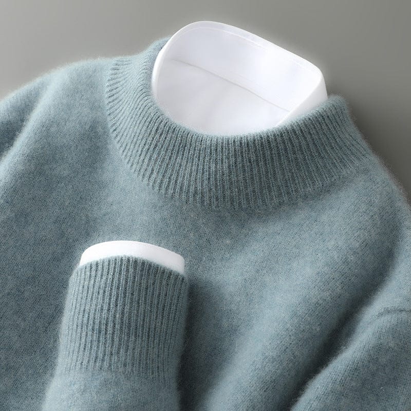 Men's Brushed Soft Knit Sweater, Mock Neck Classic Pullover