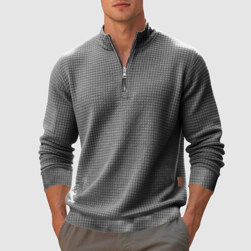 Men's Half-Zip Quarter-Zip Sweater, Ribbed Pullover