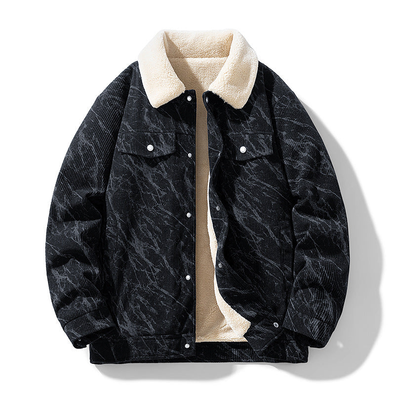 Men's Sherpa-Lined Corduroy Jacket, Button-Front Winter Jacket