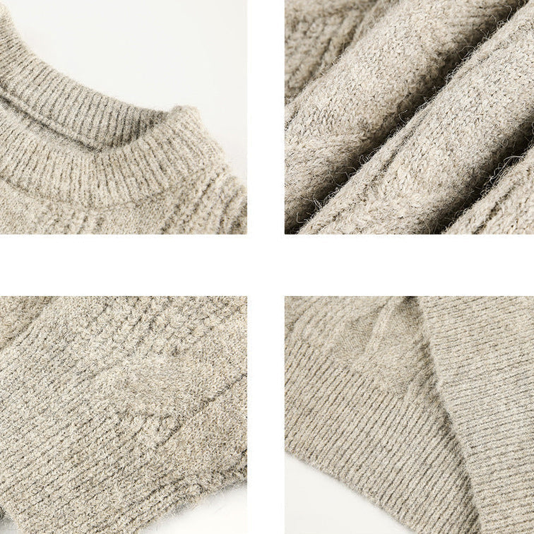 Men's Heavy Wool-Blend Sweater, Oversized Winter Pullover