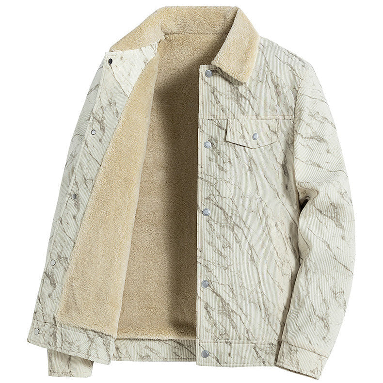 Men's Sherpa-Lined Corduroy Jacket, Button-Front Winter Jacket