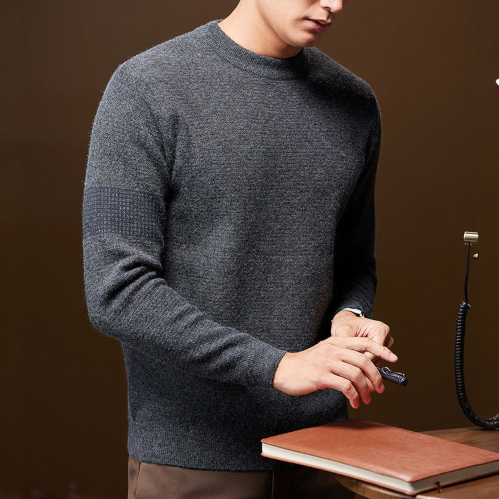 Men's Crewneck Knit Sweater, Oversized Winter Pullover