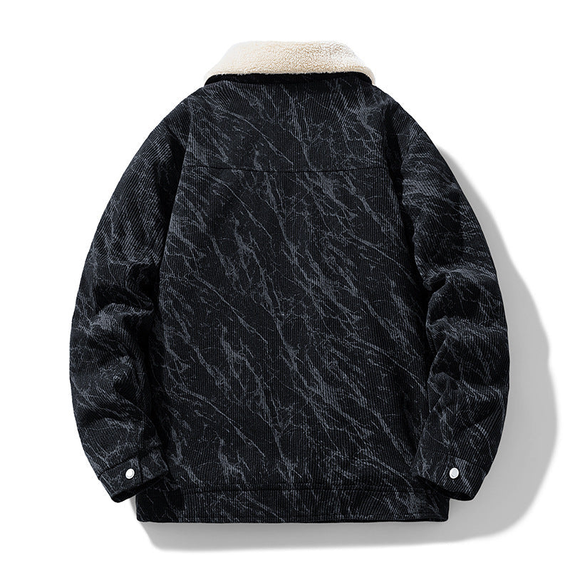 Men's Sherpa-Lined Corduroy Jacket, Button-Front Winter Jacket