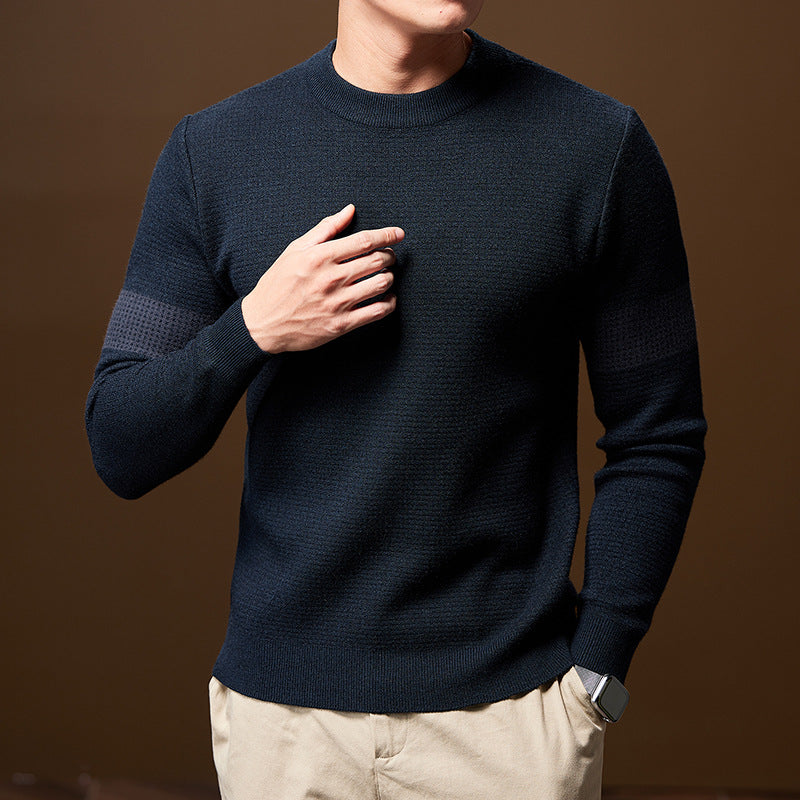 Men's Crewneck Knit Sweater, Oversized Winter Pullover