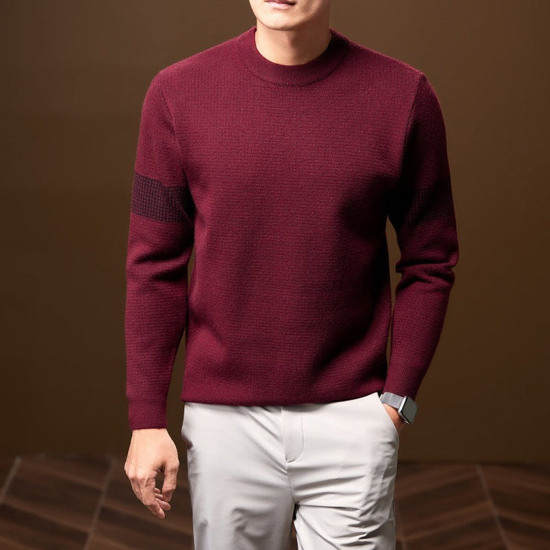 Men's Crewneck Knit Sweater, Oversized Winter Pullover