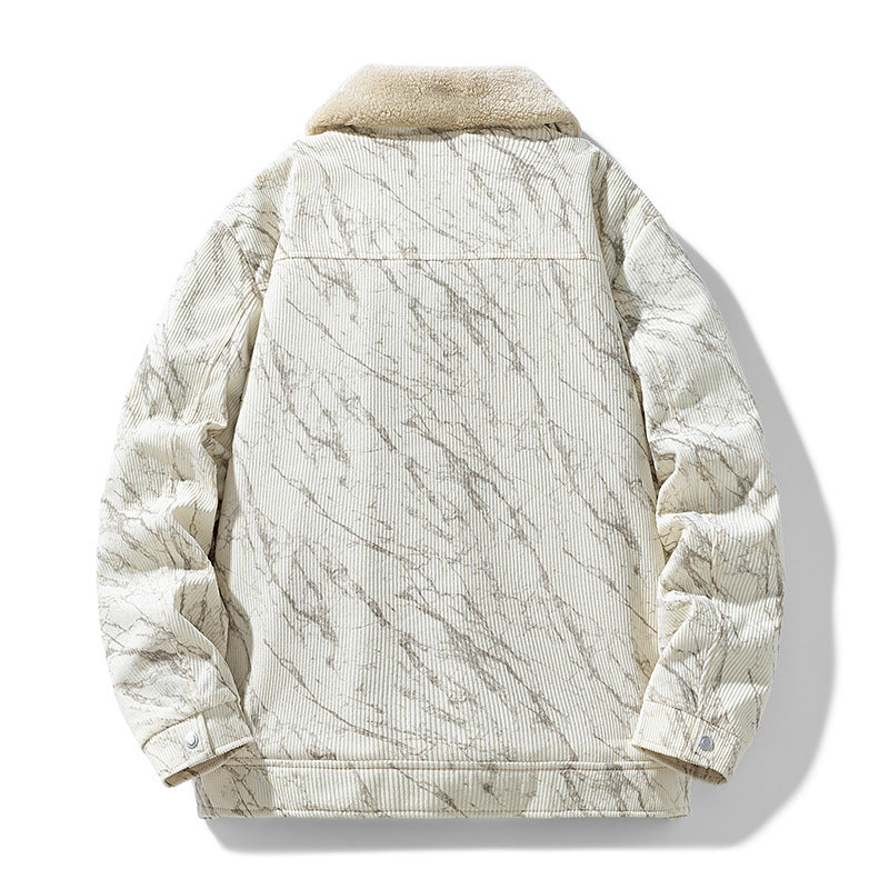 Men's Sherpa-Lined Corduroy Jacket, Button-Front Winter Jacket