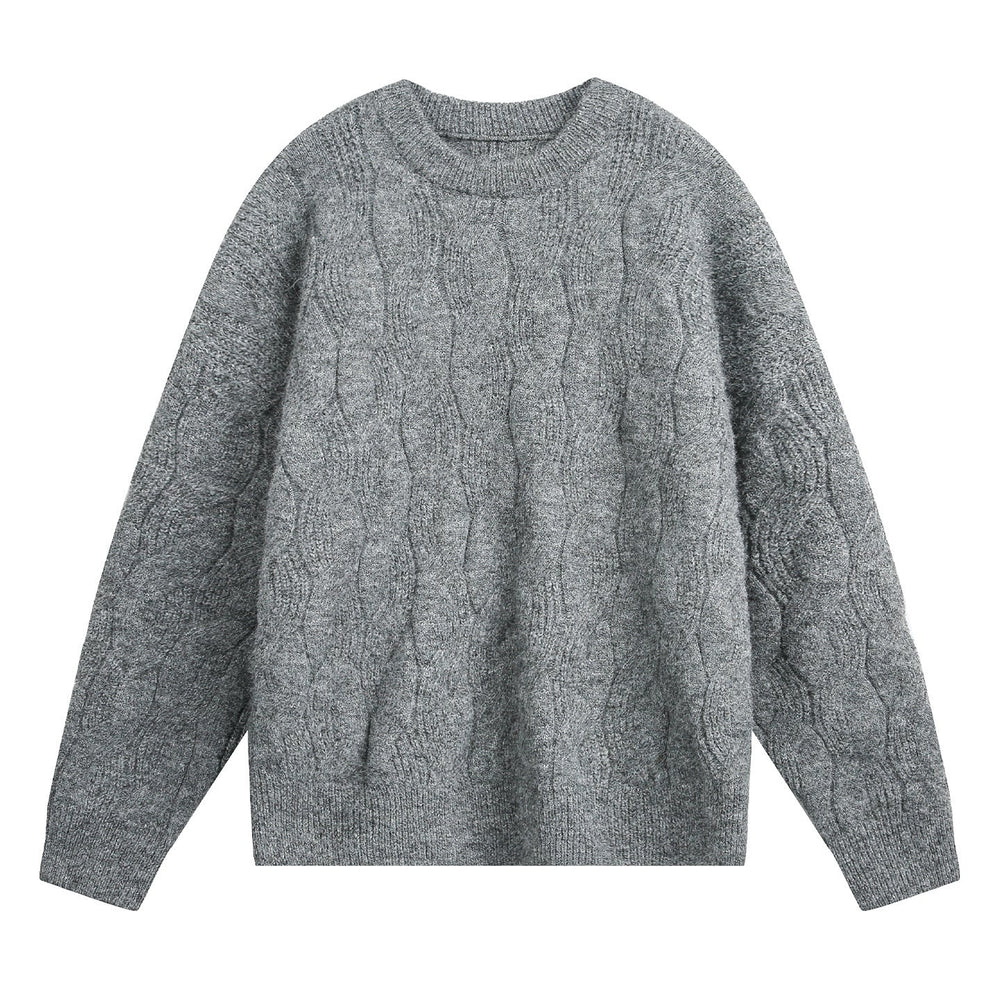 Men's Heavy Wool-Blend Sweater, Oversized Winter Pullover