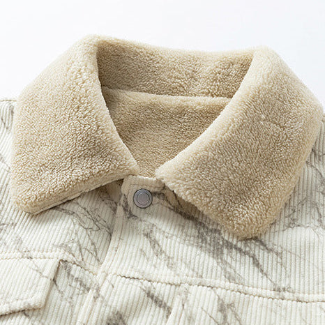 Men's Sherpa-Lined Corduroy Jacket, Button-Front Winter Jacket