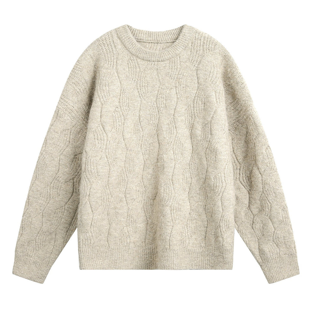 Men's Heavy Wool-Blend Sweater, Oversized Winter Pullover