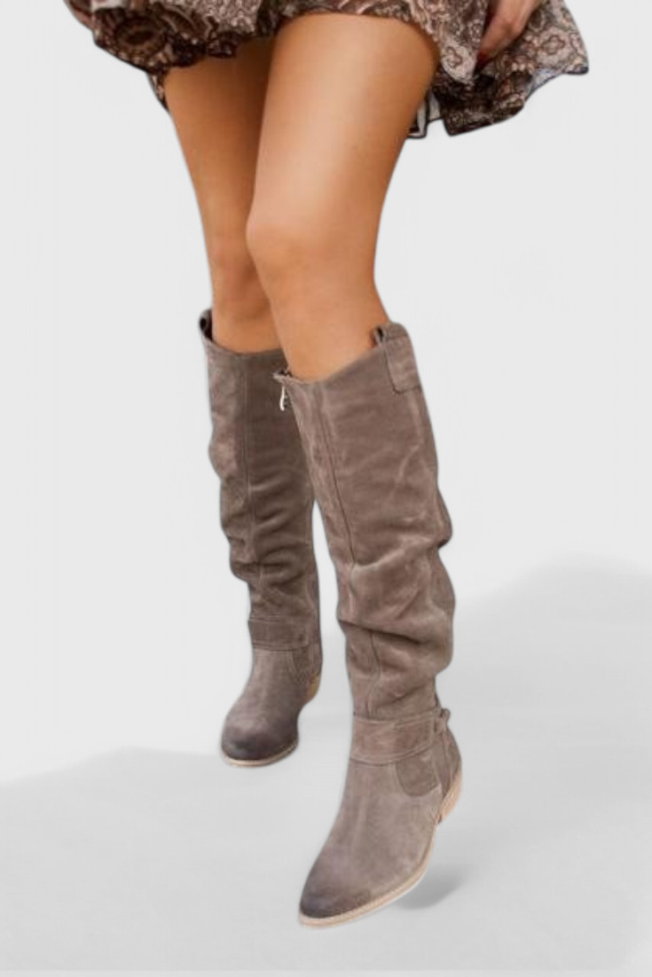 Women's Retro Knee-High Boots, Tall-Shaft Winter Boots